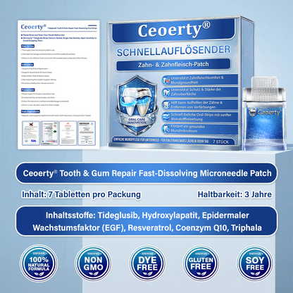 Dein Lächeln🦷Ceoerty® Zahn- und Zahnfleischpflege – schnell lösliches Mikronadel-Pflaster✨ (𝟓-𝐢𝐧-𝟏 💎 𝐙𝐚𝐡𝐧𝐬𝐜𝐡𝐦𝐞𝐥𝐳 & 𝐃𝐞𝐧𝐭𝐢𝐧 𝐖𝐢𝐞𝐝𝐞𝐫𝐚𝐮𝐟𝐛𝐚𝐮𝐞𝐧 • 𝐙𝐚𝐡𝐧𝐟𝐥𝐞𝐢𝐬𝐜𝐡 𝐒𝐭ä𝐫𝐤𝐞𝐧 • 𝐙𝐚𝐡𝐧𝐬𝐭𝐞𝐢𝐧 & 𝐌𝐮𝐧𝐝𝐠𝐞𝐫𝐮𝐜𝐡 𝐁𝐞𝐬𝐞𝐢𝐭𝐢𝐠𝐞𝐧 • 𝐙ä𝐡𝐧𝐞 𝐀𝐮𝐟𝐡𝐞𝐥𝐥𝐞𝐧 • 𝐙𝐚𝐡𝐧𝐞𝐦𝐩𝐟𝐢𝐧𝐝𝐥𝐢𝐜𝐡𝐤𝐞𝐢𝐭 𝐒𝐭𝐨𝐩𝐩𝐞𝐧)