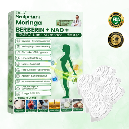 Timilk® SculptAura Moringa . Berberin + NAD+ 10-in-1 Nano-Mikronadel-Patch