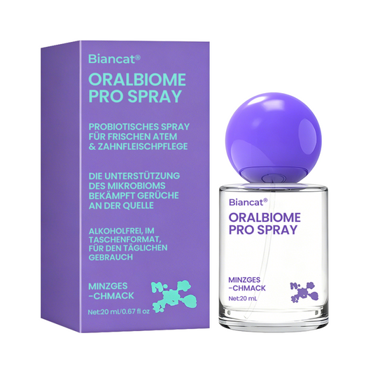 ✨ FRISCHE-UPGRADE FÜR DEN TÄGLICHEN GEBRAUCH ✨ Biancat® OralBiome Pro Spray – Mikrobiom-Probiotik-Spray für frischen Atem, Zahnfleischkomfort & das orale Gleichgewicht.