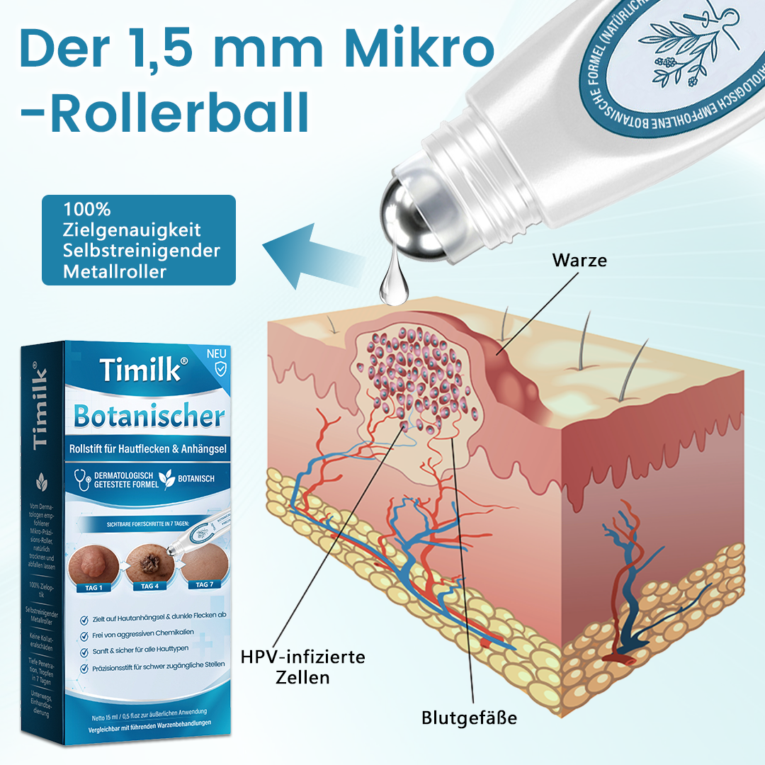 Timilk® Botanischer Rollstift für Hautflecken & Anhängsel.