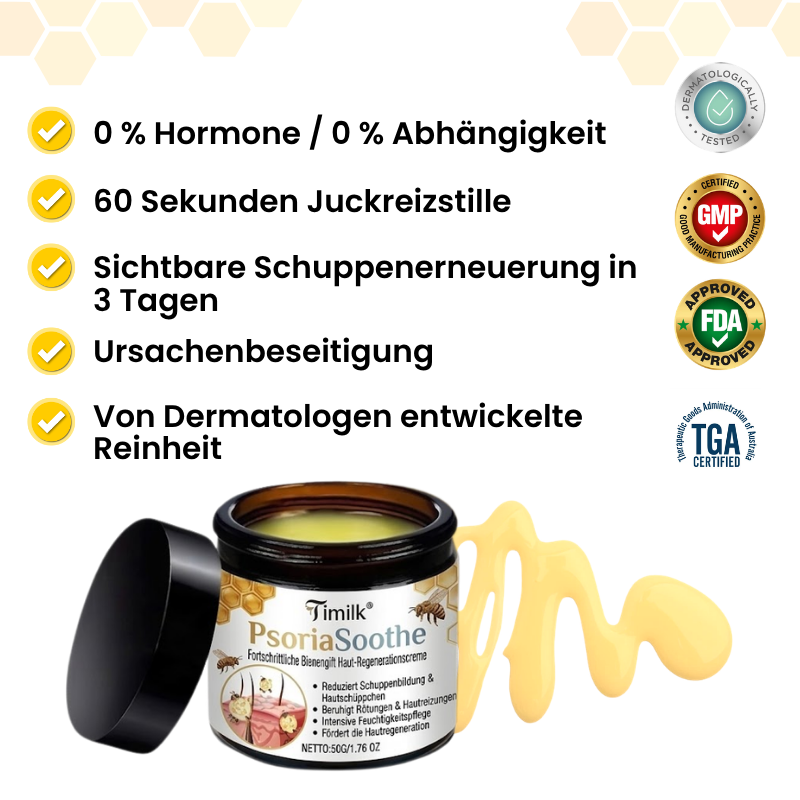 Timilk® PsoriaSoothe Fortschrittliche Bienengift Haut-Regenerationscreme.