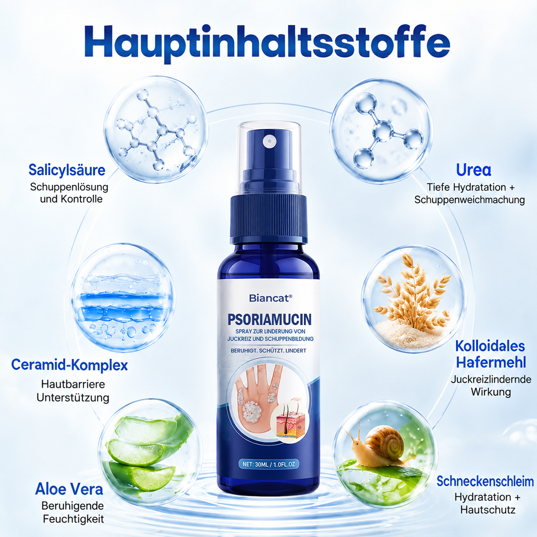 Biancat® PsoriaMucin Spray zur Linderung von Juckreiz und Schuppenbildung – ohne Reiben