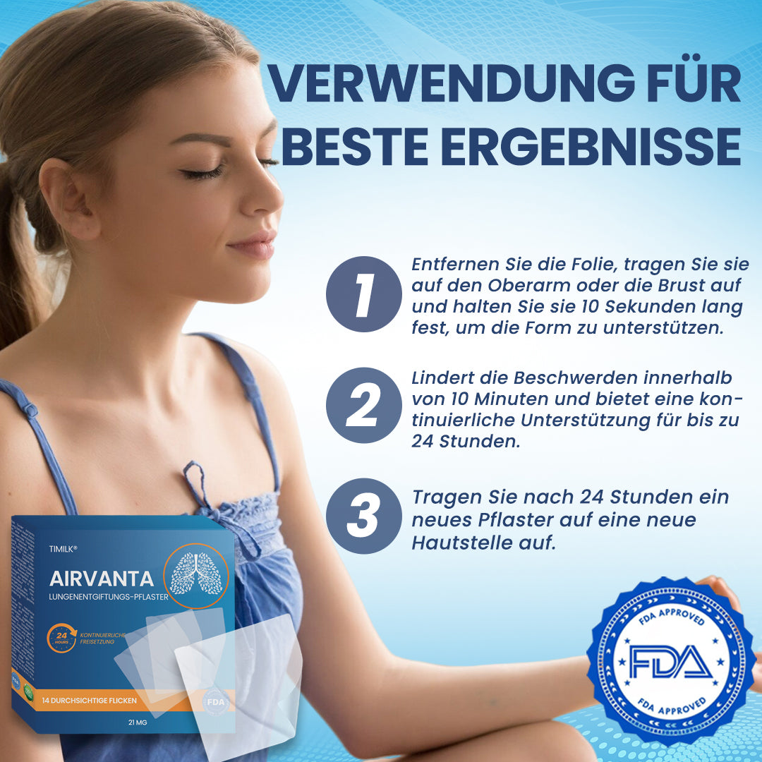 Timilk® AirVanta Lungenentgiftungs-Pflaster.