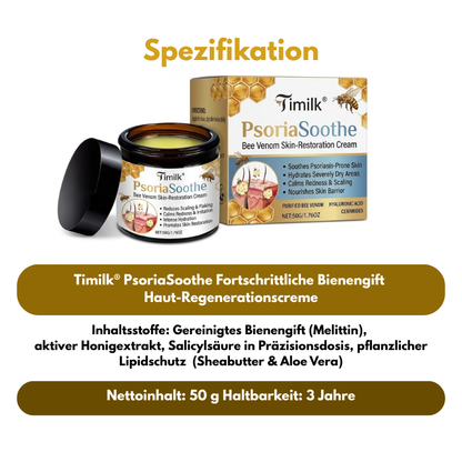 Timilk® PsoriaSoothe Fortschrittliche Bienengift Haut-Regenerationscreme.